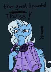 Size: 620x878 | Tagged: safe, artist:spectralunicorn, imported from derpibooru, trixie, pony, unicorn, conan the barbarian, female, mare, parody, thulsa doom