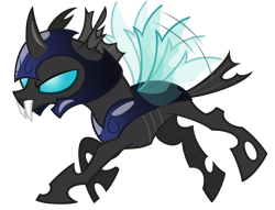 Size: 5500x4200 | Tagged: safe, artist:stabzor, imported from derpibooru, changeling, absurd resolution, armor, buzzing wings, changeling officer, helmet, simple background, solo, transparent background, vector