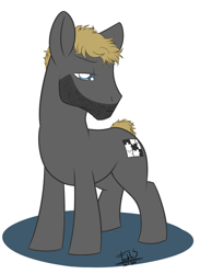 Size: 586x800 | Tagged: safe, artist:freckles, imported from derpibooru, five o'clock shadow, gregory house, house m.d., ponified, stubble