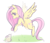 Size: 800x691 | Tagged: safe, artist:zayger, imported from derpibooru, fluttershy, pegasus, pony, rabbit, animal, blushing, cute, female, flying, looking at something, mare, open mouth, open smile, pegasus wings, raised leg, shyabetes, smiling, solo, spread wings, wings