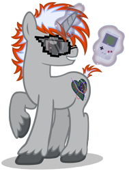 Size: 5052x6672 | Tagged: safe, artist:rayne-feather, imported from derpibooru, oc, oc only, pony, absurd resolution, game boy, simple background, solo, transparent background, vector