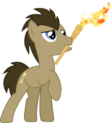 Size: 1280x1411 | Tagged: safe, imported from derpibooru, doctor whooves, time turner, earth pony, pony, male, olympic torch, olympics, simple background, solo, stallion, transparent background