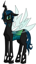 Size: 2714x4815 | Tagged: dead source, safe, artist:tlatophat, imported from derpibooru, queen chrysalis, changeling, changeling queen, changeling king, female, king metamorphosis, rule 63, simple background, transparent background