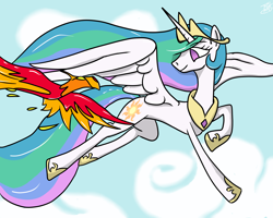 Size: 5000x4000 | Tagged: safe, artist:tlatophat, imported from derpibooru, philomena, princess celestia, phoenix