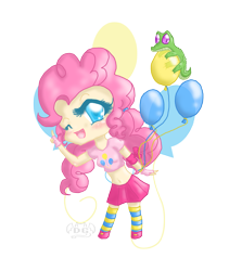 Size: 1827x2168 | Tagged: safe, artist:diigii-doll, imported from derpibooru, gummy, pinkie pie, chibi, humanized