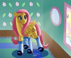 Size: 1168x950 | Tagged: safe, artist:alipes, imported from derpibooru, fluttershy, pony, clothes, female, solo