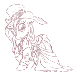 Size: 603x590 | Tagged: safe, artist:whitediamonds, imported from derpibooru, rarity, pony, monochrome, monocle, sketch, solo