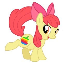 Size: 1000x1000 | Tagged: safe, artist:perfectpinkwater, imported from derpibooru, apple bloom, earth pony, pony, apple (company), female, filly
