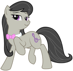 Size: 4706x4592 | Tagged: safe, artist:kooner-cz, artist:willdrawforfood1, imported from derpibooru, octavia melody, earth pony, pony, absurd resolution, female, mare, raised hoof, raised leg, simple background, smiling, smirk, solo, transparent background, vector