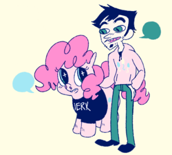 Size: 632x568 | Tagged: safe, artist:bobiehugs, imported from derpibooru, pinkie pie, human, crossover, dan, dan pie, dan vs, female, male, shipping, straight