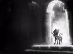 Size: 4000x3000 | Tagged: safe, artist:scayged, imported from derpibooru, daring do, backlighting, monochrome