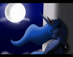 Size: 900x703 | Tagged: dead source, safe, artist:kyroking, imported from derpibooru, princess luna, pony, eyes closed, female, moon, solo
