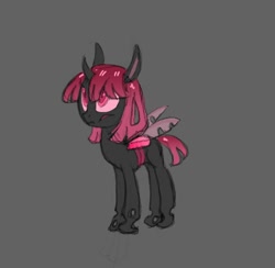 Size: 634x620 | Tagged: safe, artist:carnifex, imported from derpibooru, oc, oc only, unnamed oc, changeling, changeling queen, changeling oc, changeling queen oc, female, gray background, pink changeling, simple background, solo