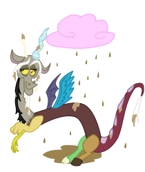 Size: 758x902 | Tagged: safe, artist:yorterry, imported from derpibooru, discord, chocolate rain, solo, wet mane