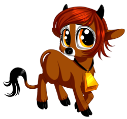 Size: 900x850 | Tagged: safe, artist:kittehkatbar, imported from derpibooru, oc, oc only, oc:mable belle, cow, bell, bell collar, cloven hooves, collar, female, simple background, solo, transparent background