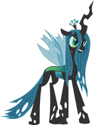 Size: 1446x1919 | Tagged: safe, artist:petalfluff, imported from derpibooru, queen chrysalis, changeling, changeling queen, crown, fangs, female, jewelry, regalia, simple background, solo, transparent background, transparent wings, wings