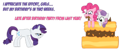 Size: 750x300 | Tagged: safe, artist:christheponyguy, imported from derpibooru, pinkie pie, rarity, sweetie belle, pony