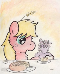 Size: 715x877 | Tagged: safe, artist:slightlyshade, imported from derpibooru, big macintosh, smarty pants, earth pony, pony, male, solo, stallion, traditional art