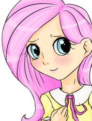 Size: 407x536 | Tagged: safe, artist:melipuffles, imported from derpibooru, fluttershy, human, humanized, solo