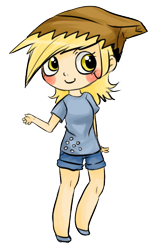 Size: 378x640 | Tagged: safe, artist:melipuffles, imported from derpibooru, derpy hooves, human, humanized, solo, underp