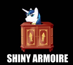 Size: 750x666 | Tagged: safe, imported from derpibooru, shining armor, pony, unicorn, male, pun, stallion