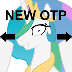 Size: 633x633 | Tagged: safe, imported from derpibooru, princess celestia, princess molestia, exploitable meme, image macro, juxtaposition bait, new otp, otp