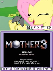 Size: 563x752 | Tagged: safe, imported from derpibooru, fluttershy, pegasus, pony, exploitable meme, female, gamershy, mare, meme, mother 3, this will end in tears, tv meme