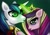 Size: 1158x818 | Tagged: safe, artist:poppeto, imported from derpibooru, princess cadance, queen chrysalis, shining armor, changeling, a canterlot wedding, bridle gossip, disguise, disguised changeling, evil enchantress, fake cadance, starry eyes, wingding eyes