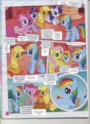 Size: 1131x1556 | Tagged: safe, imported from derpibooru, applejack, fluttershy, pinkie pie, rainbow dash, rarity, twilight sparkle, comic:have a break!, comic:mach mal pause!, comic, german, german comic, official, photo, translation