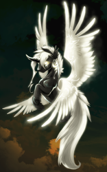 Size: 1000x1600 | Tagged: safe, artist:xennos, imported from derpibooru, oc, oc only, alicorn, pony, seraph, dust, multiple wings