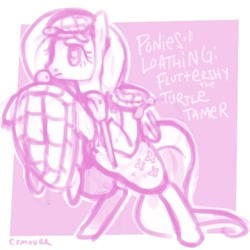 Size: 500x500 | Tagged: safe, artist:clorin spats, imported from derpibooru, fluttershy, crossover, kingdom of loathing, turtle tamer