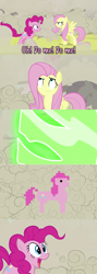 Size: 960x2699 | Tagged: safe, imported from derpibooru, doomie, fluttershy, pinkie pie, changeling, earth pony, pony, a canterlot wedding, adventure ponies, comic, disguise, disguised changeling, meme, video game