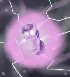Size: 900x978 | Tagged: safe, artist:speccysy, imported from derpibooru, twilight sparkle, pony, female, glowing eyes, magic, magic overload, magic surge, solo
