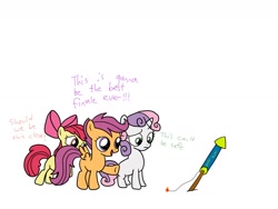 Size: 1600x1200 | Tagged: safe, imported from derpibooru, apple bloom, scootaloo, sweetie belle, 4th of july, cutie mark crusaders, fireworks, this will end in tears