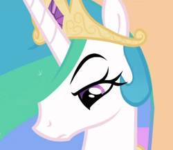 Size: 500x434 | Tagged: safe, imported from derpibooru, screencap, princess celestia, alicorn, pony, lesson zero, celestia is not amused, cropped, female, mare, raised eyebrow, unamused