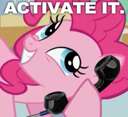 Size: 335x308 | Tagged: safe, imported from derpibooru, pinkie pie, activate it, phone