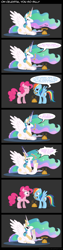 Size: 500x2000 | Tagged: safe, artist:mixermike622, imported from derpibooru, pinkie pie, princess celestia, rainbow dash, alicorn, earth pony, pegasus, pony, comic, phone, telephone, trollestia, vulgar