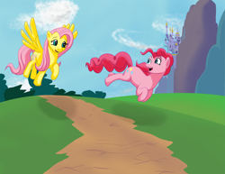 Size: 1024x791 | Tagged: safe, artist:acesential, deleted from derpibooru, imported from derpibooru, fluttershy, pinkie pie, canterlot