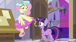 Size: 1366x768 | Tagged: safe, imported from derpibooru, screencap, fluttershy, twilight sparkle, pegasus, pony, unicorn, implied futashy, out of context, unicorn twilight, youtube caption, youtube link