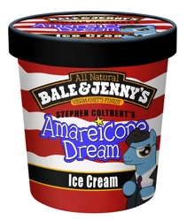 Size: 844x1000 | Tagged: safe, artist:manateemckenzie, imported from derpibooru, ben and jerrys, ice cream, ponified, stephen colbert