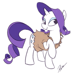 Size: 727x725 | Tagged: safe, artist:egophiliac, imported from derpibooru, rarity, pony, clothes, female, paper bag, solo