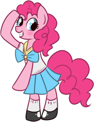 Size: 350x450 | Tagged: safe, artist:lulubell, imported from derpibooru, pinkie pie, pony, bipedal, clothes, dress, female, simple background, solo, transparent background