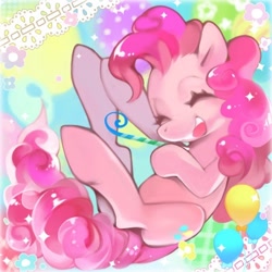 Size: 400x400 | Tagged: safe, artist:bnob, imported from derpibooru, pinkie pie, earth pony, pony, eyes closed, open mouth, smiling