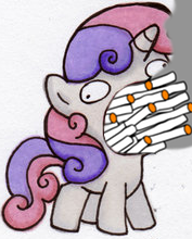 Size: 177x220 | Tagged: safe, imported from derpibooru, sweetie belle, pony, unicorn, cigarette, crossing the memes, exploitable meme, female, filly, gentlemen, meme, memeception, smoking, solo, sweetie derelle, tobacco