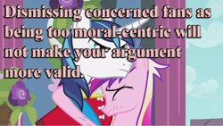 Size: 500x281 | Tagged: safe, imported from derpibooru, princess cadance, shining armor, bronyetiquette, gif party, image macro, meta, text