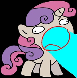 Size: 510x516 | Tagged: safe, artist:cornonjacob, imported from derpibooru, sweetie belle, energy blast, laser, shoop da whoop, sweetie derelle