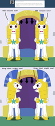 Size: 1000x2275 | Tagged: safe, artist:hakar-kerarmor, imported from derpibooru, oc, oc:monolith, oc:nors, ask four inept guardponies, royal guard