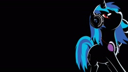 Size: 1920x1080 | Tagged: safe, artist:braukoly, imported from derpibooru, dj pon-3, vinyl scratch, music, red eyes, wallpaper