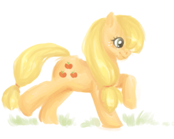 Size: 603x480 | Tagged: safe, artist:emizu, imported from derpibooru, applejack, pony, female, solo