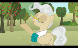 Size: 768x480 | Tagged: safe, imported from derpibooru, screencap, mayor mare, the super speedy cider squeezy 6000, youtube caption